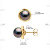 STELLA - Boucles d'Oreilles Perles de Tahiti 7-8 mm Or Jaune - vue V3