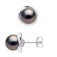 STELLA - Boucles d'Oreilles Perles de Tahiti 7-8 mm Or Blanc