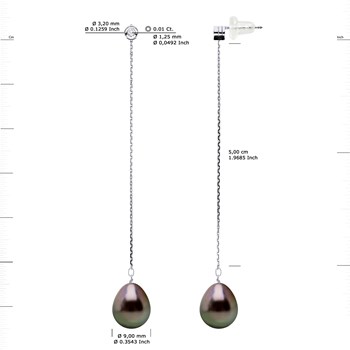 STELLA - Boucles d'Oreilles Perles de Tahiti 9-10 mm Or Blanc