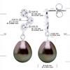 STELLA - Boucles d'Oreilles Perles de Tahiti 9-10 mm & Diamant - Or Blanc - vue V3