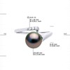 Bague Stella Jonc Perle de Tahiti 8-9 mm & Diamant - Or Blanc - vue V3