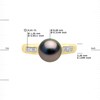 Bague Stella Jonc Perle de Tahiti 8-9 mm & Diamant - Or Jaune - vue V3
