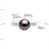 Bague Stella Jonc Perle de Tahiti 8-9 mm & Diamant - Or Blanc - vue V3