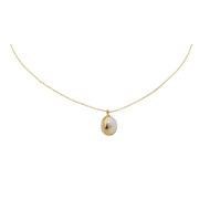 Collier délicat minimaliste pendentif perle de nacre doré