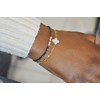 Bracelet  fin de perles de hématite , perles de culture - vue V2