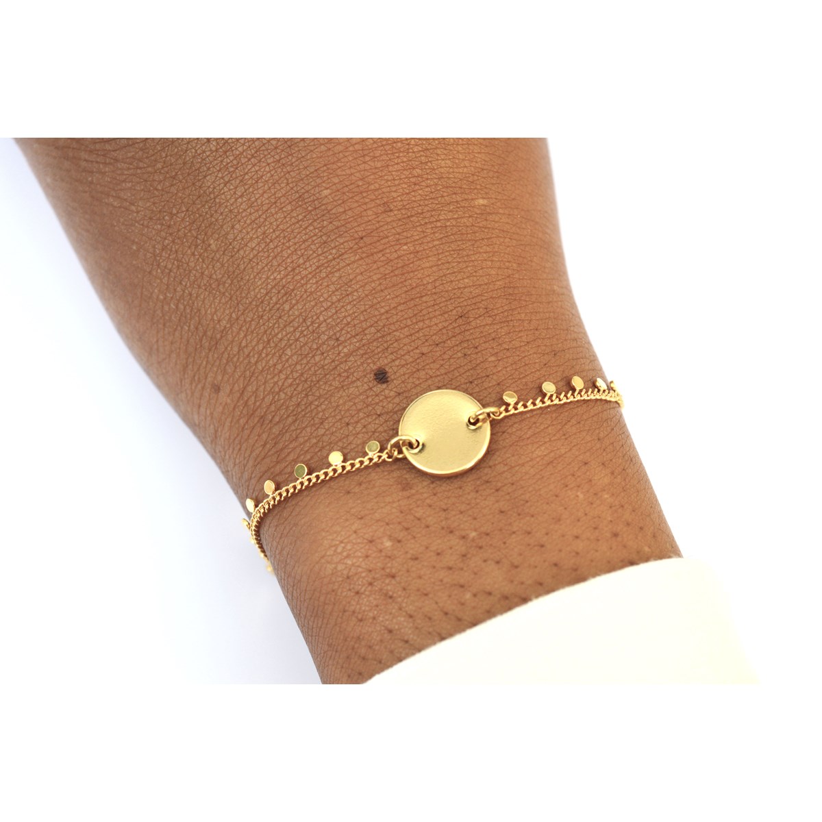 Bracelet chaîne fantaisie petites breloques et médaille - vue 2