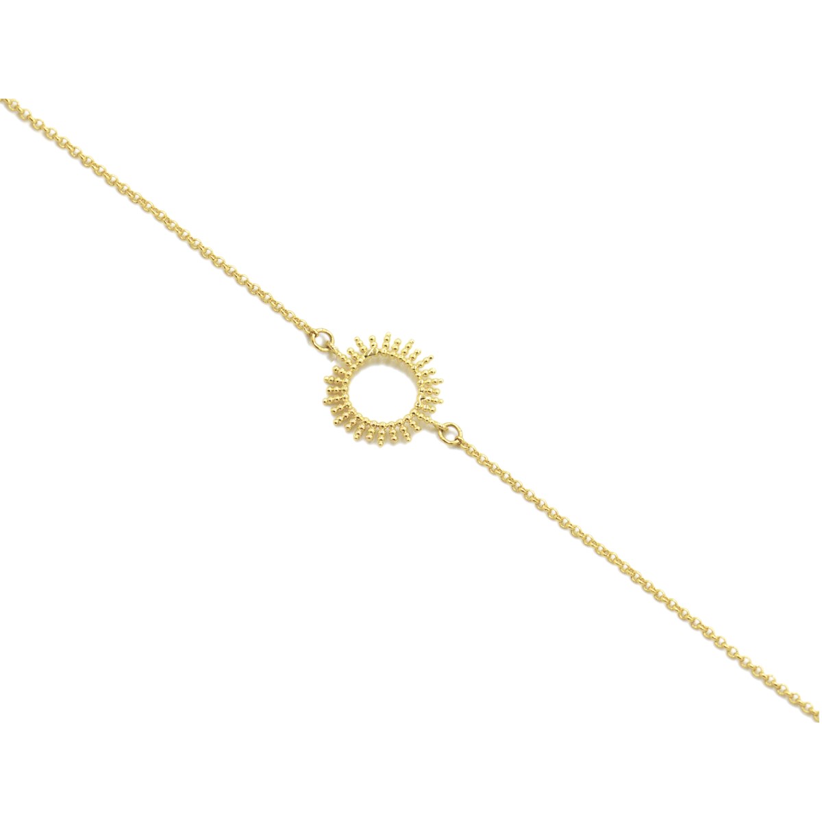 Bracelet doré à l 'or fin pendentif soleil - vue 2