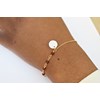 Bracelet chaine perles de verre et connecteur  nacre - vue V2