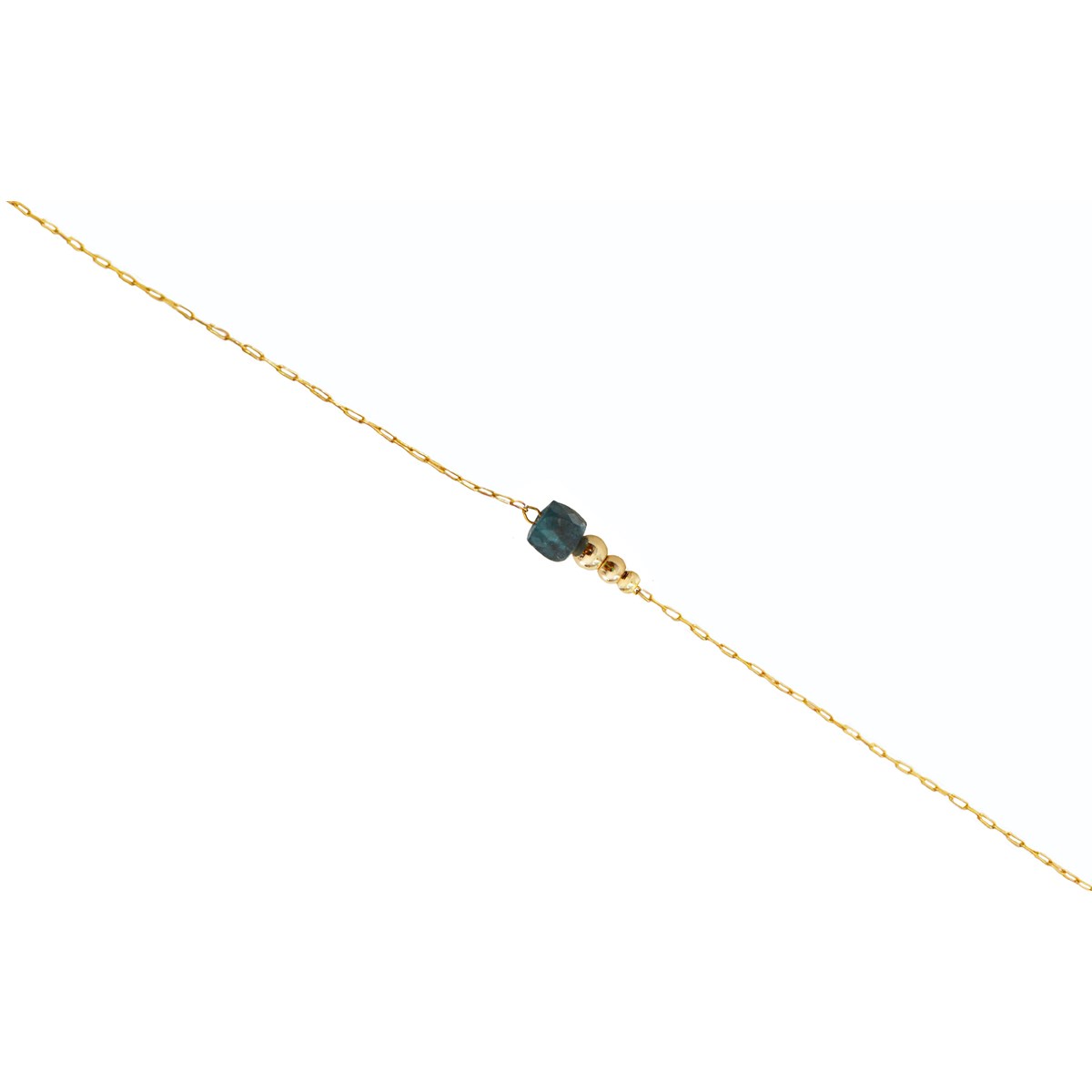 Bracelet  fin orné d une perle semi-precieuse  d'Apatite