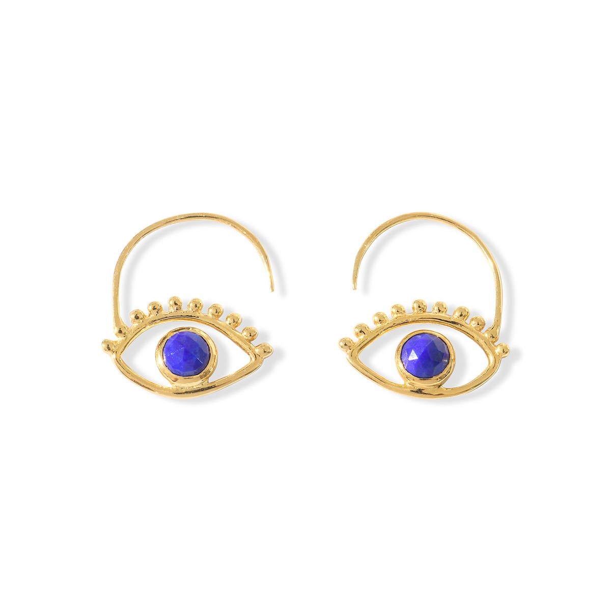 Boucles d'oreilles oeil en vermeil et lapis lazuli AJNA