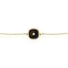 Bracelet laiton doré or fin 24K pendentif émail noir zircon BELIZE - vue V1