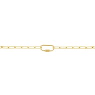 Bracelet ajustable chaine Pure laiton doré or fin 24K LOCK