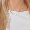 Collier 'Perles' - 7 Véritables Perles de Culture d'Eau Douce Rondes 5-6mm - Blanc Naturel - Or Jaune 750 Millièmes - vue V2