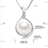Pendentif RECTO VERSO - Véritable Perle de Culture d'Eau Douce Ronde 8-9 mm - Blanc Naturel - vue V3