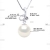 Pendentif TRIPLE NOEUD - Véritable Perle de Culture d'Eau Douce Ronde 9-10 mm - Blanc Naturel - Or Blanc - vue V3
