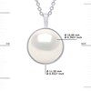 Collier Bélière Entourage Lisse - Véritable Perle de Culture d'Eau Douce Bouton 10-11 mm - Blanc Naturel - Or Blanc - vue V3