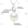 Pendentif HUIT - Diamants 0,11 Cts - Véritable Perle de Culture d'Eau Douce Ronde 9-10 mm - Or Blanc - vue V3