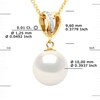 Pendentif DOUBLE NOEUD - Diamants 0,07 Cts - Véritable Perle de Culture d'Eau Douce Ronde 10-11 mm - Or Jaune - vue V3