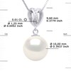 Pendentif DOUBLE NOEUD - Diamants 0,07 Cts - Véritable Perle de Culture d'Eau Douce Ronde 10-11 mm - Or Blanc - vue V3