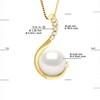 Pendentif Joaillerie 0,06 Cts - Véritable Perle de Culture d'Eau Douce - Blanc Naturel - Ronde 9-10 mm - Or Jaune - vue V3