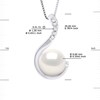 Pendentif Joaillerie 0,06 Cts - Véritable Perle de Culture d'Eau Douce - Blanc Naturel - Ronde 9-10 mm - Or Blanc - vue V3
