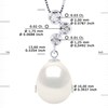 Pendentif Joaillerie Diamants 0,06 Cts - Véritable Perle de Culture d'Eau Douce - Blanc Naturel - Poire 10-11 mm - Or Blanc - vue V3
