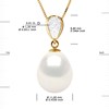 Pendentif Joaillerie Diamants 0,07 Cts - Véritable Perle de Culture d'Eau Douce - Blanc Naturel - Poire 11-12mm - Or Jaune - vue V3