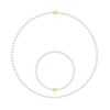Parure - Collier & Bracelet - Véritables Perles de Culture d'Eau Douce Rondes 4-5 mm - Blanc Naturel - Or Jaune 750 Millièmes - vue V1