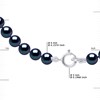 Parure - Collier & Bracelet - Véritables Perles de Culture d'Eau Douce Rondes 4-5 mm - Black Tahiti - Or Blanc 750 Millièmes - vue V3