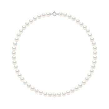Collier Rang 'Princesse' - Véritables Perles de Culture d'Eau Douce Rondes 8-9 mm - Blanc Naturel - Or Blanc 750 Millièmes