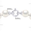 Collier Rang 'Princesse' - Véritables Perles de Culture d'Eau Douce Rondes 8-9 mm - Blanc Naturel - Or Blanc 750 Millièmes - vue V3