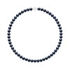 Collier Rang 'Princesse' - Véritables Perles de Culture d'Eau Douce Rondes 8-9 mm - Black Tahiti - Or Blanc 750 Millièmes - vue V1