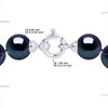 Collier Rang 'Princesse' - Véritables Perles de Culture d'Eau Douce Rondes 8-9 mm - Black Tahiti - Or Blanc 750 Millièmes - vue V3