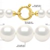 Collier Rang 'Princesse' - Véritables Perles de Culture d'Eau Douce Rondes de 12 à 6 mm - Blanc Naturel - Or Jaune 750 Millièmes - vue V3