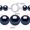 Collier Rang 'Princesse' - Véritables Perles de Culture d'Eau Douce Rondes de 12 à 6 mm - Black Tahiti - Or Blanc 750 Millièmes - vue V3