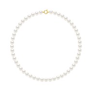 CHOKER - Véritables Perles de Culture d'Eau Douce Rondes 10-11 mm - Blanc Naturel - Or Jaune