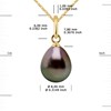 Pendentif Articulé Fil - Véritable Perle de Culture de Tahiti Poire 8-9 mm - Or Jaune 750 Millièmes - vue V3