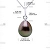 Pendentif Articulé Fil - Véritable Perle de Culture de Tahiti Poire 8-9 mm - Or Blanc 750 Millièmes - vue V3