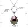 Pendentif Joaillerie - Diamant 0,01 Cts - Véritable Perle de Culture de Tahiti Poire 9-10 mm - Or Blanc - vue V3