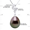 Pendentif VOLUTES - Diamant 0,12 Cts - Véritable Perle de Culture de Tahiti Poire 11-12 mm - Or Blanc - vue V3