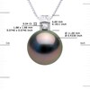 Pendentif JOAILLERIE PRESTIGE Diamant 0.04 Cts - Véritable Perle de Culture de Tahiti Ronde 11-12 mm - Or Blanc - vue V3