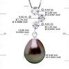 Collier Pendentif Joaillerie Diamants 0,06 Cts - Or Blanc et Véritable Perle de Culture de Tahiti Poire 9-10 mm - vue V3
