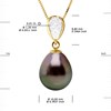 Collier Pendentif Joaillerie Diamants 0,07 Cts - Or Jaune et Véritable Perle de Culture de Tahiti Poire 10-11mm - vue V3