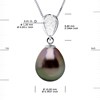 Collier Pendentif Joaillerie Diamants 0,07 Cts - Or Blanc et Véritable Perle de Culture de Tahiti Ronde 10-11mm - vue V3