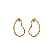 Boucles d'oreilles pendantes en plaqué or faites à la main avec deux textures différentes - Bijou de créateur