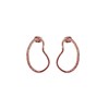 Boucles d'oreilles pendantes en plaqué or rose faites à la main avec deux textures différentes - Bijou de créateur - vue V1