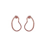 Boucles d'oreilles pendantes en plaqué or rose faites à la main avec deux textures différentes - Bijou de créateur