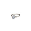 Bague ajustable en plaqué argent ornée d'un petit cristal bleu - Bijou de créateur - vue V1