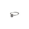 Bague ajustable en plaqué argent ornée d'un petit cristal gris - Bijou de créateur - vue V1