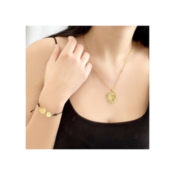 Klassieke verzilverde ronde kettingketting met medaille - Designerjuwelen